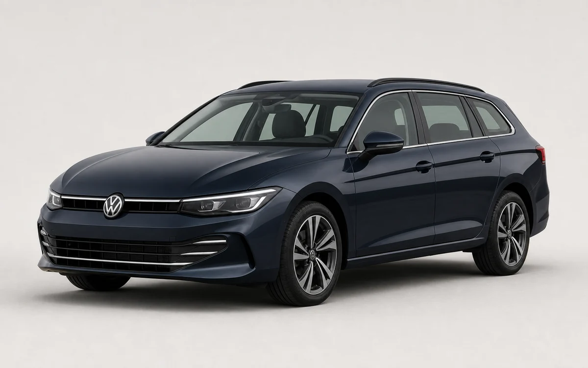 Lacivert Volkswagen Passat Variant önden üç çeyrek görünüm